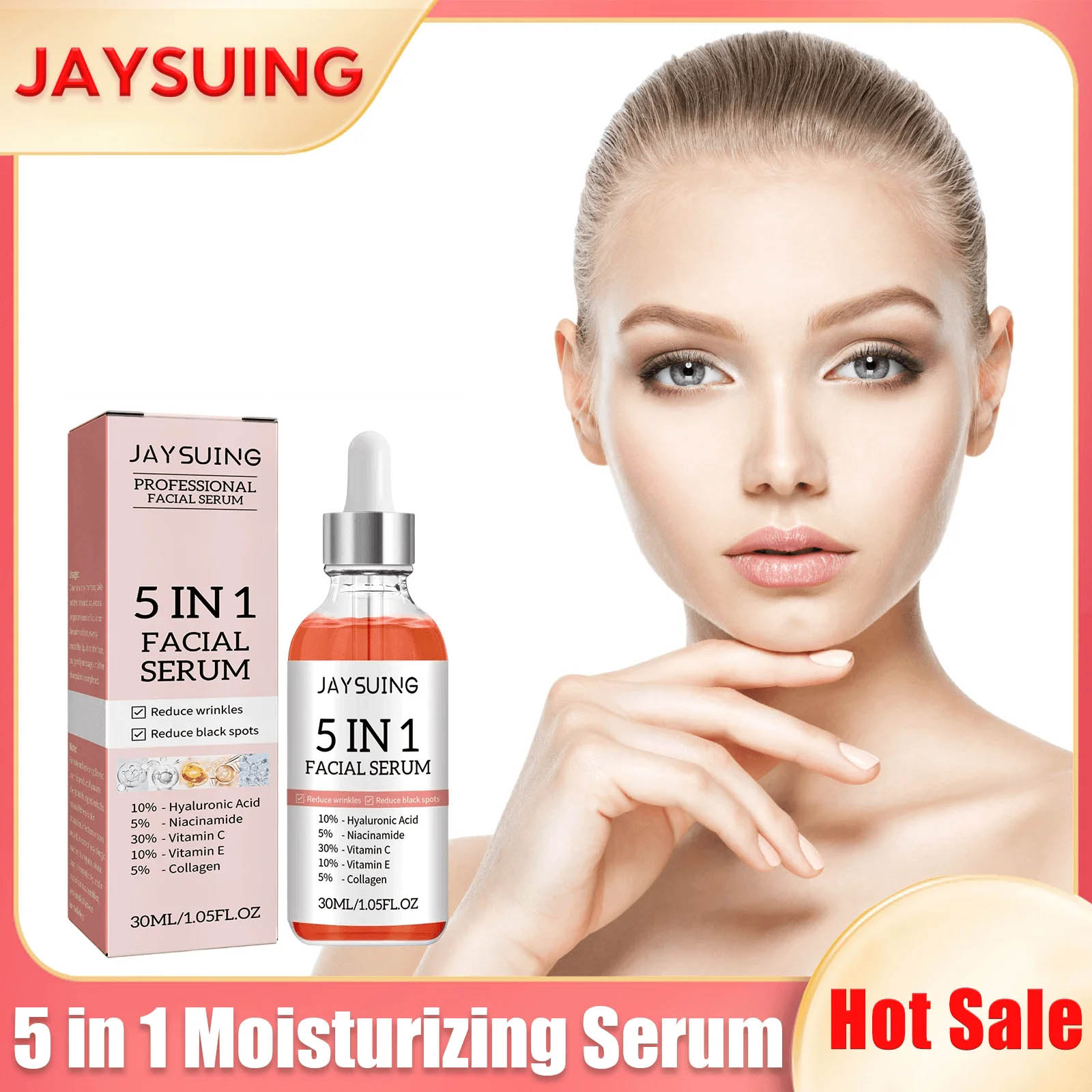 Ferulic Acid Serum - 5-in-1 feuchtigkeitsspendendes Gesichtsserum, feuchtigkeitsspendend, aufhellend, straffend,