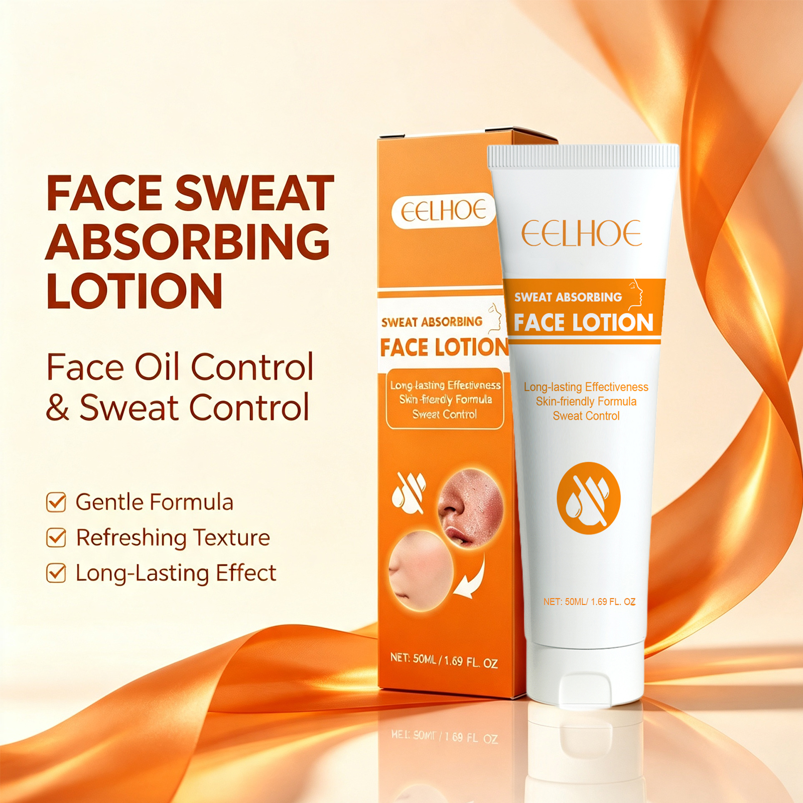 Skincare Oily Skin - Schweißabsorbierende Gesichtslotion, Ölkontrolle, erfrischend, verhindert, dass
